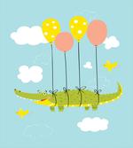 Flying Crocodile with Balloon