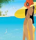 Young Woman Tropical Sea