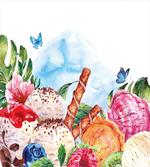 Dessert and Flower Art