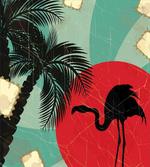 Grunge Flamingo Palm