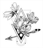 Flowers Arrow and Triangles