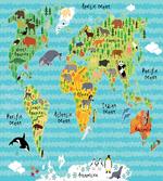 Kids World Map of Animal artwork