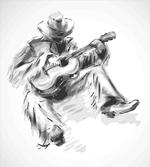 Cowboy and Guitar Eastern