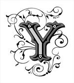 Capital Y Calligraphy