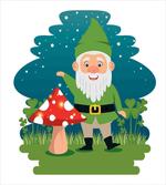 Elf with Mushroom in Forest