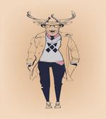 Modern Pastel Deer Animal