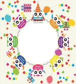 Colorful Funny Owls