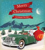 Santa in Classic Car