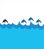 Dolphins on Waves Ocean