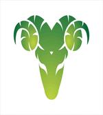 Green Abstract Ram