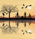 Family near a Lakeside