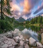 Lake by Forest Mountain