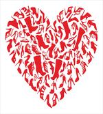 Heart Shoe Silhouettes