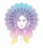 Boho Girl Feather Mandala