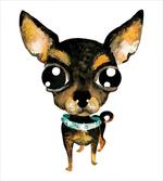 Gem Collar Big Eyed Dog artwork