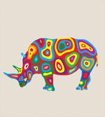 Rainbow Colored Motifs Animal