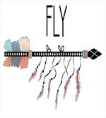 Native Arrow and Feather Fly