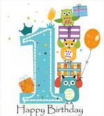 First Cake Candle Owls