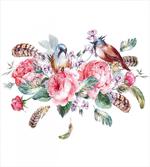 Vintage Roses Birds artwork