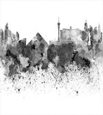 Monochrome Vegas Skyline artwork