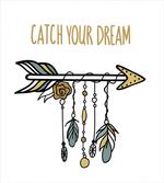 Tribal Arrow with Feathers