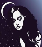Ombre Dreaming Woman Night
