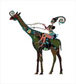Girl Riding Giraffe
