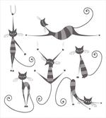 Funny Skinny Striped Cat