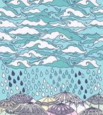 Rain and Umbrellas Fall