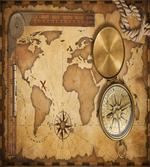 Aged Antique Treasure Map