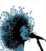 Singer Afro Music Note Hair