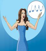 Comic Book Art Singing Woman