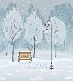 Snow in Park Xmas Trees artwork