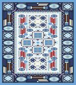 Blue Toned Square Circle