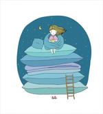 Girl on Pillows Bedtime