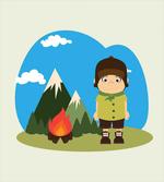 Kid Campfire on Mountains