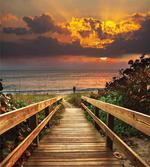 Wooden Pier Sunset Beach