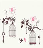 Bird Cages Keys Doves artwork