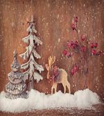 Deer and Pine Tree artwork