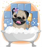Dog Bath Caricature Funny