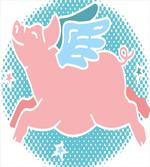 Happy Flying Pig Art