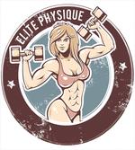 Retro Gym Lady Layout Art