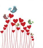 Spring Hearts Birds