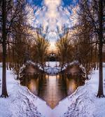 Snowy Winter Park Lake artwork