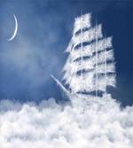 Clouds Ship in Sky