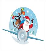 Reindeer and Santa artwork