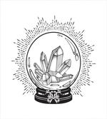 Crystal Ball with Gems Sketch