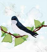 Swallow Bird on Branch artwork