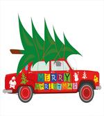 Red Vintage Car Elf
