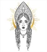 Woman Wearing a Kokoshnik